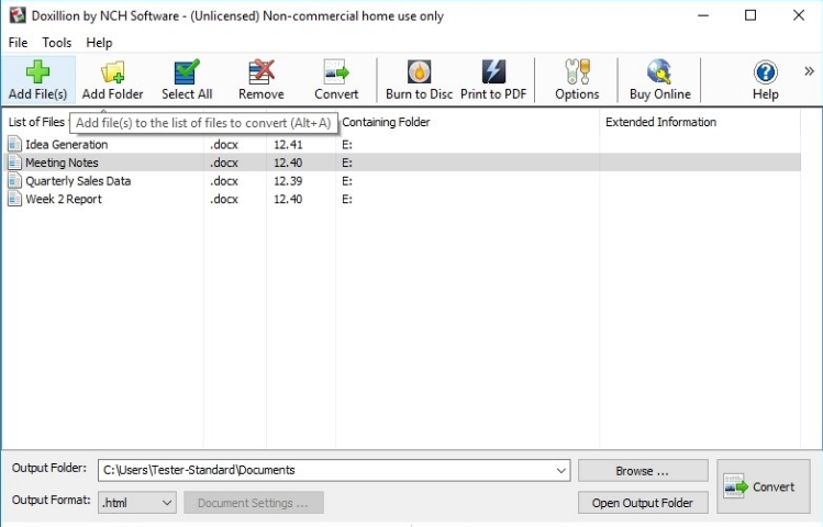 Doxillion Document Converter Screenshot 1