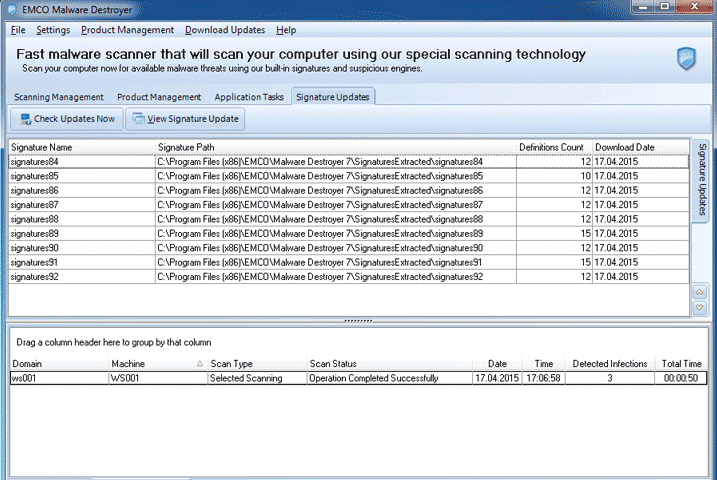 EMCO Malware Destroyer Screenshot