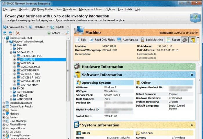 EMCO Network Inventory Screenshot