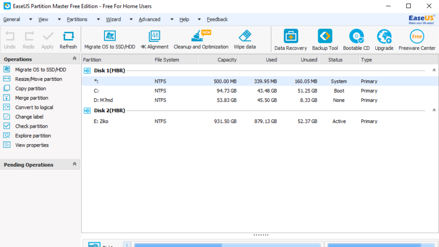 EaseUS Partition Master Free Screenshot 1