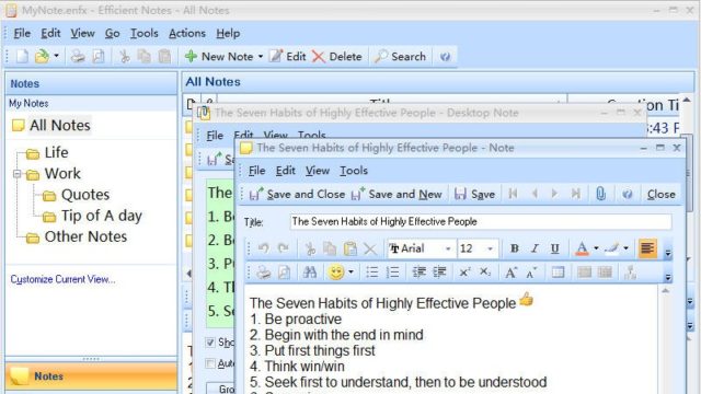 Efficient Notes for Windows 11, 10 Screenshot 1