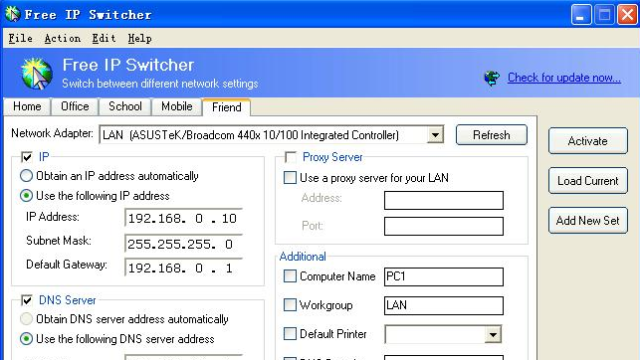 Eusing Free IP Switcher for Windows 11, 10 Screenshot 1