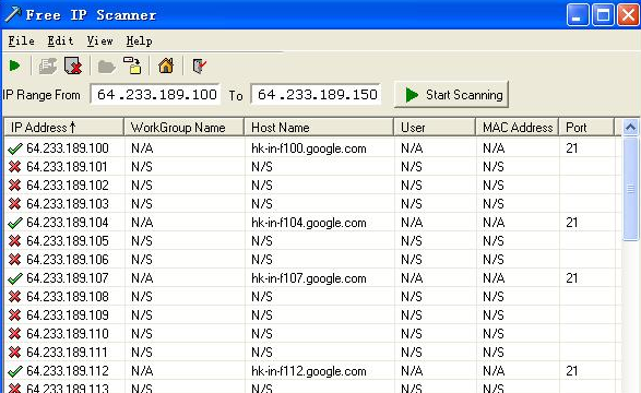 Eusing Free IP scanner for Windows 10 Screenshot 1