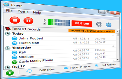 Evaer video recorder for Skype for Windows 10 Screenshot 1