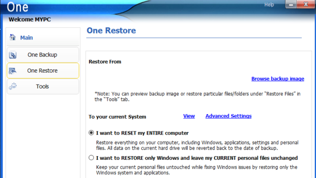 FarStone OneRestore for Windows 11, 10 Screenshot 2