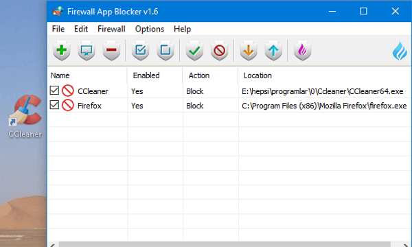 Firewall App Blocker for Windows 10 Screenshot 1
