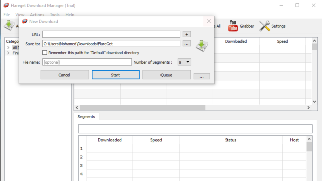 FlareGet for Windows 11, 10 Screenshot 1