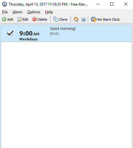 Free Alarm Clock Screenshot 1