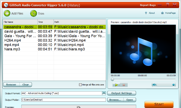 GiliSoft Audio Converter Ripper for Windows 10 Screenshot 1