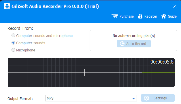 Gilisoft Audio Recorder for Windows 10 Screenshot 1