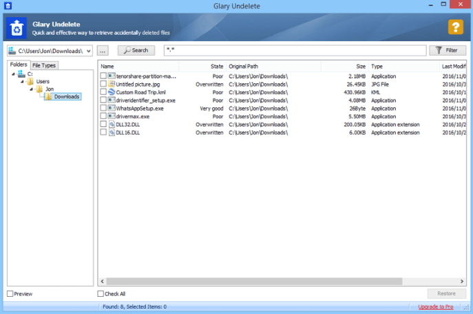 Glary Undelete Screenshot
