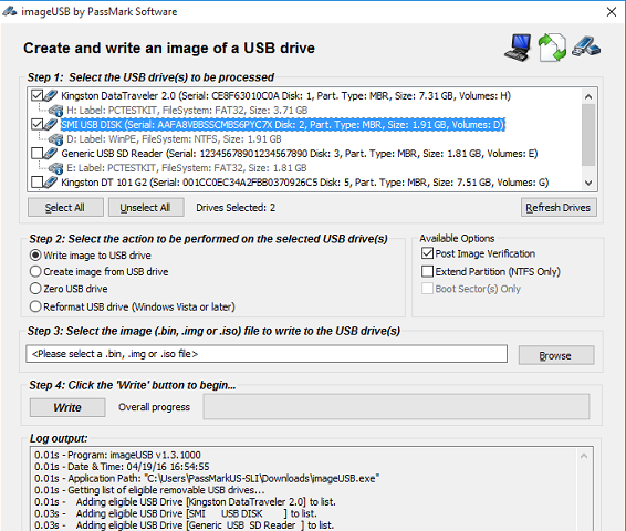 ImageUSB Screenshot