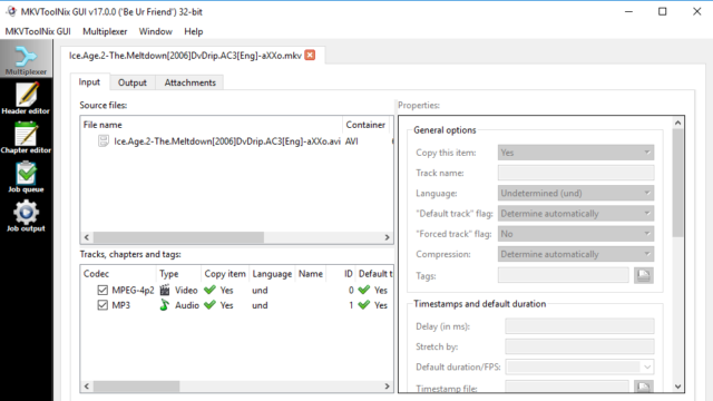 MKVToolNix GUI for Windows 11, 10 Screenshot 1