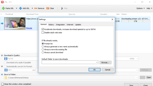 MP4 Downloader for Windows 10 Screenshot 2