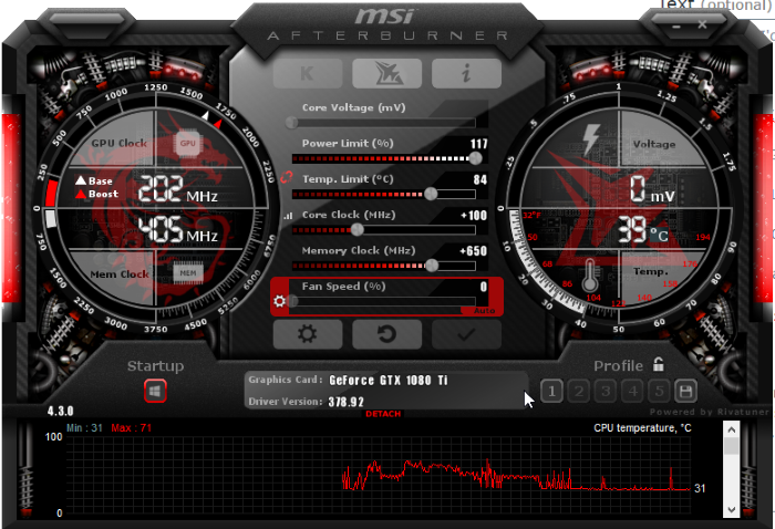 MSI Afterburner Screenshot