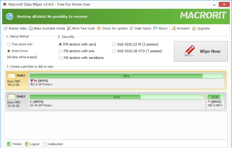 Macrorit Data Wiper Screenshot