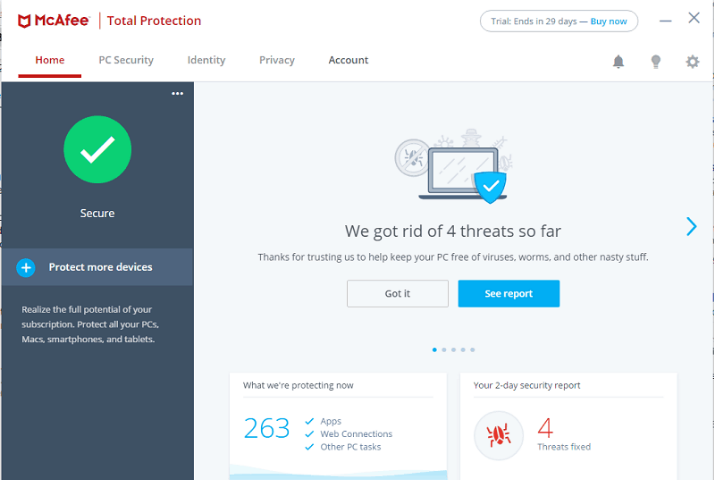 McAfee Total Protection Screenshot