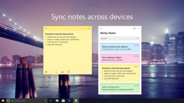 Microsoft Sticky Notes for Windows 10 Screenshot 1