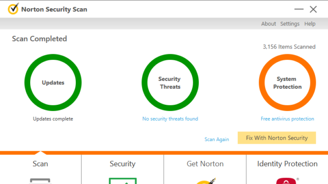 Norton Security Scan for Windows 10 Screenshot 1