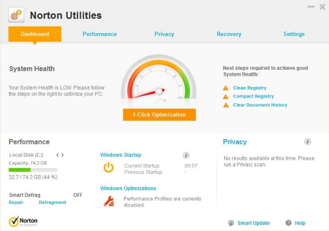 Norton Utilities Screenshot