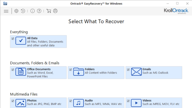 Ontrack EasyRecovery for Windows 11, 10 Screenshot 1