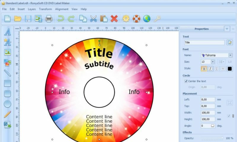 RonyaSoft CD DVD Label Maker Screenshot 1