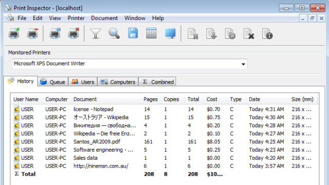 SoftPerfect Print Inspector for Windows 11, 10 Screenshot 1