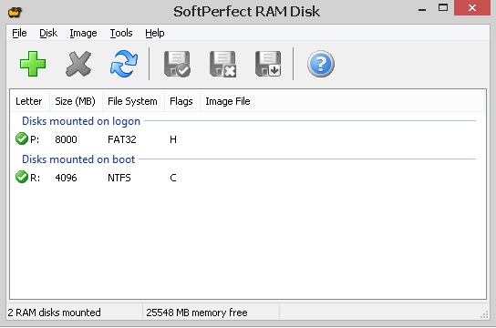 SoftPerfect RAM Disk for Windows 11, 10 Screenshot 1