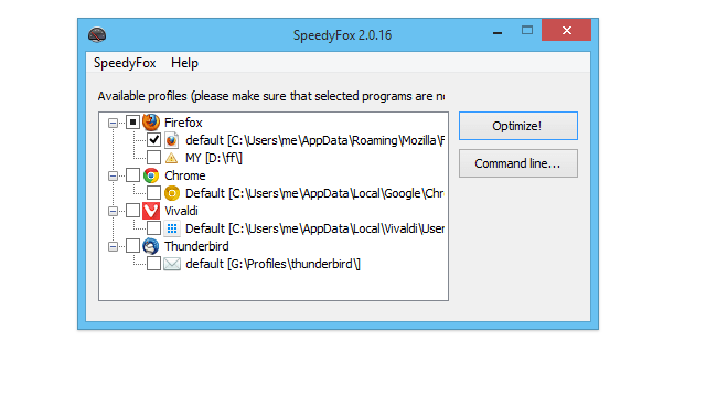 SpeedyFox for Windows 10 Screenshot 1