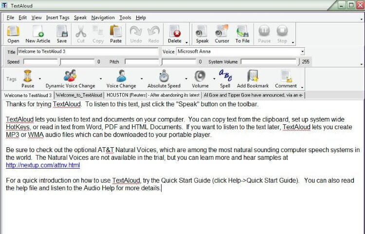 TextAloud Screenshot