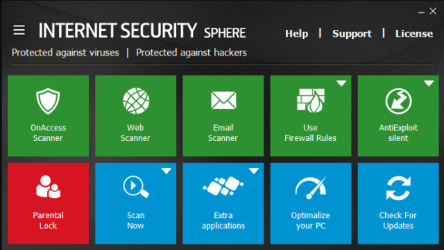 TrustPort Internet Security Sphere for Windows 10 Screenshot 1