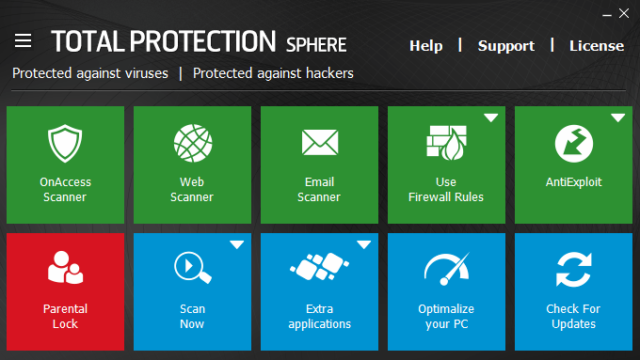 TrustPort Total Protection Sphere for Windows 10 Screenshot 1