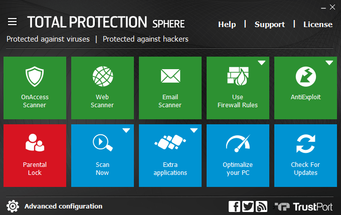 TrustPort Total Protection Sphere Screenshot