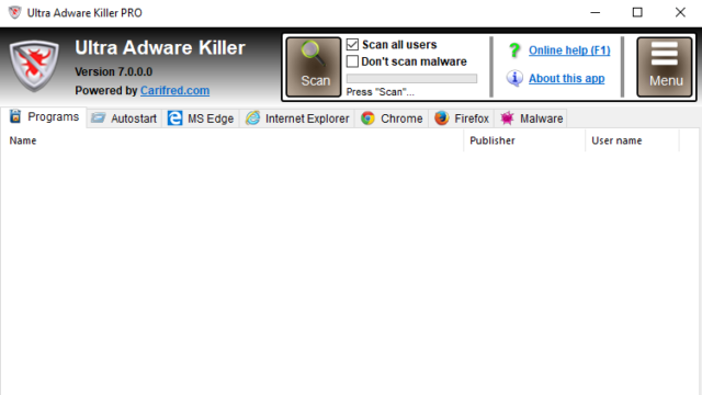 Ultra Adware Killer for Windows 11, 10 Screenshot 1