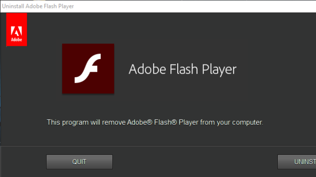 Adobe Flash Player Uninstall Tool for Windows 10 Screenshot 1