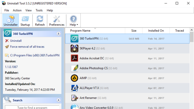 Uninstall Tool for Windows 11, 10 Screenshot 1