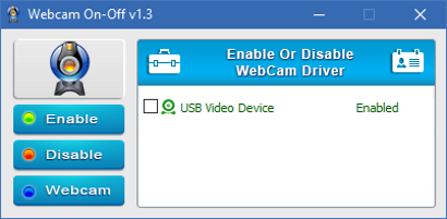 WebCam On-Off for Windows 11, 10 Screenshot 2