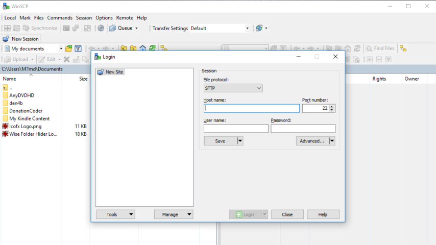 WinSCP Screenshot 1