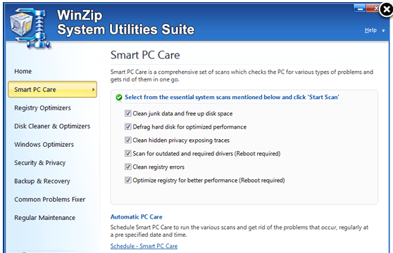 WinZip System Utilities Suite for Windows 11, 10 Screenshot 1
