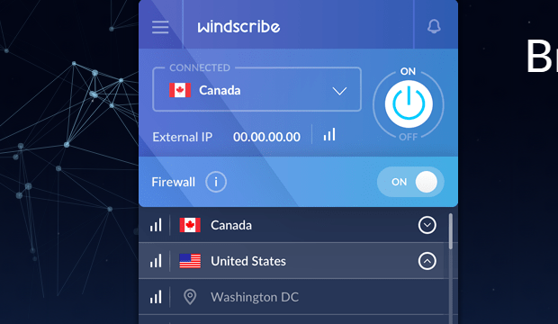 Windscribe for Windows 10 Screenshot 1
