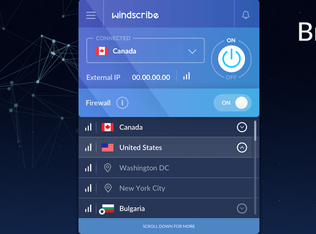 Windscribe Screenshot 1