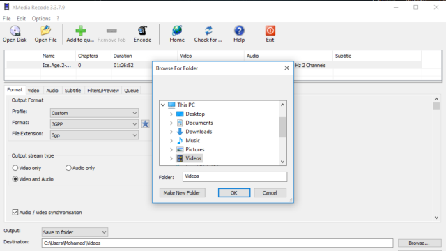 XMedia Recode for Windows 11, 10 Screenshot 2