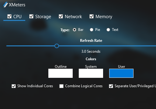 XMeters for Windows 11, 10 Screenshot 3