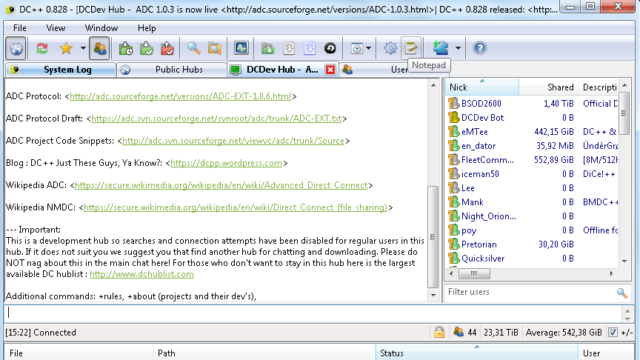 DC++ for Windows 11, 10 Screenshot 1