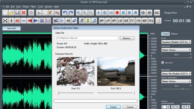 Dexster Audio Editor for Windows 11, 10 Screenshot 2
