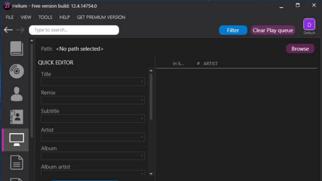 Helium Music Manager for Windows 11, 10 Screenshot 2