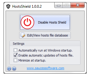 HostsShield for Windows 10 Screenshot 1