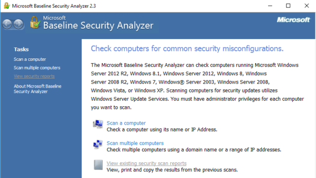 Microsoft Baseline Security Analyzer for Windows 10 Screenshot 1