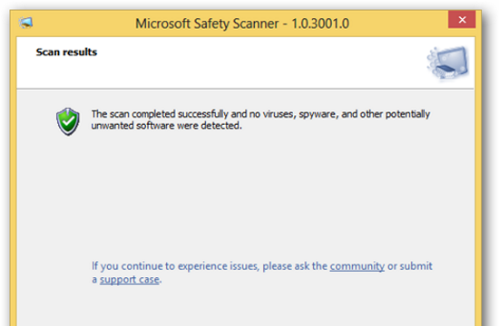 Microsoft Safety Scanner for Windows 10 Screenshot 1