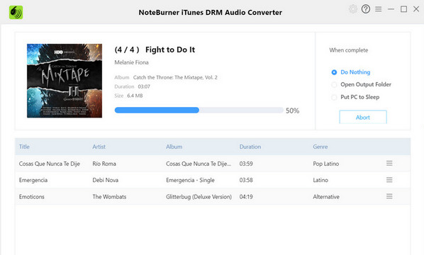 NoteBurner iTunes DRM Audio Converter for Windows 10 Screenshot 1